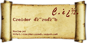 Czeider Özséb névjegykártya